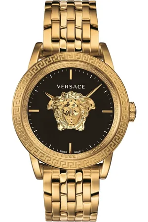 VERSACE Tilbehør, Herre, Gul, ONE SIZE, Uld, Guld Stål Herreur Sort Skive