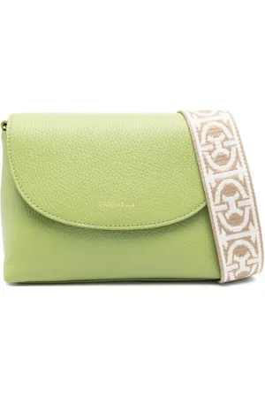Coccinelle Taske, Dame, Grøn, ONE SIZE, Læder, Kornlæder Crossbody Taske med Magnet