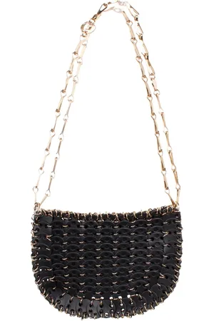 Paco rabanne Taske, Dame, Sort, ONE SIZE, Uld, Messenger Skuldertasker med Øjetletdetalje