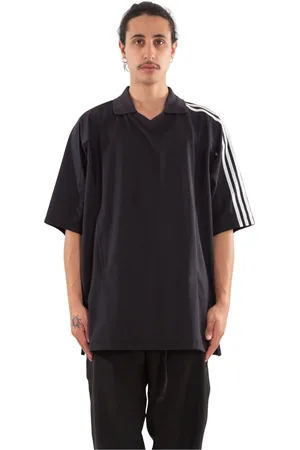Y-3 Top, Herre, Sort, L, Sort Cut Line Fodbold Tee