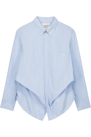 LAURENCE BRAS Bluser & Skjorter, Dame, Blå, M, Bomuld, Stribet Bomuld Oversized Skjorte