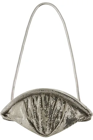 Paco rabanne Taske, Dame, Grå, ONE SIZE, Uld, Metalnet Clutch Forår-Sommer 2025
