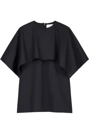 LAURENCE BRAS Bluser & Skjorter, Dame, Sort, S, Bomuld, Flowy Square Bluse Top