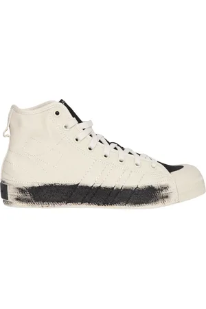 Y-3 Sko, Herre, Hvid, 44 EU, Håndmalede Nizza Hi Sko i Sort