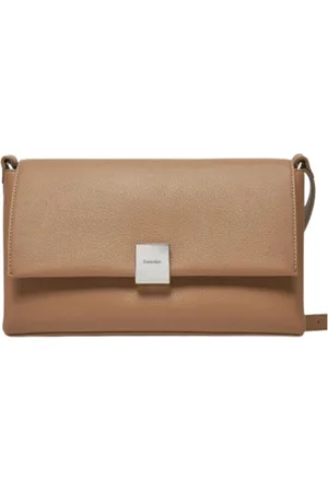 Calvin Klein Taske, Dame, Brun, ONE SIZE, Uld, Brun PU læder skuldertaske