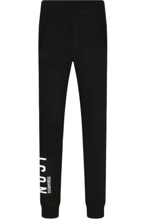 Dsquared2 Bukser, Herre, Sort, XL, Bomuld, Joggers med Sidelogo