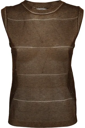 Mauro Grifoni Strik, Herre, , XS, Kobber Strik Tank Top med Udsparinger