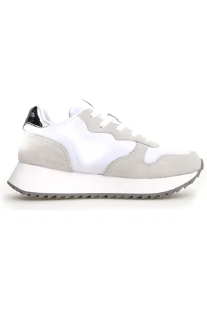 W6YZ Sko, Dame, Hvid, 40 EU, Læder, Hvid Sneaker med Hævet Gummisål