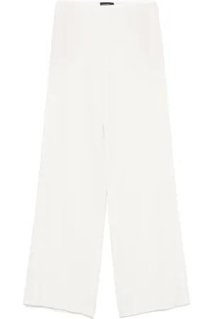 Emporio Armani Bukser, Dame, Hvid, M, Højtaljede hvide palazzo-bukser
