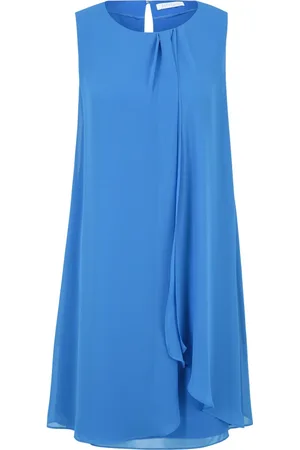 Betty & Co Kjole, Dame, Blå, XL, Chiffon, Lagdelt Chiffon Kjole