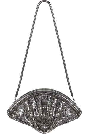 Paco rabanne Taske, Dame, Grå, ONE SIZE, Netclutch med top lynlås