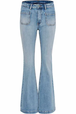 My Essential Wardrobe Jeans, Dame, Blå, 3XS L34, Bomuld, Høj X-Bred Bootcut Jeans Lyseblå