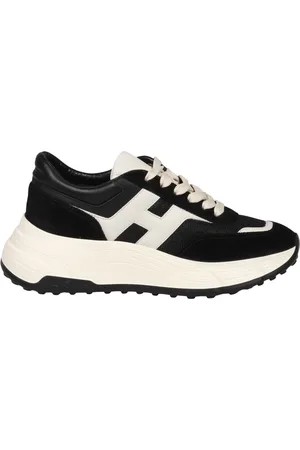 Hogan Sko, Dame, Sort, 39 EU, Læder, Læder Sneakers med Ruskind Indsæt