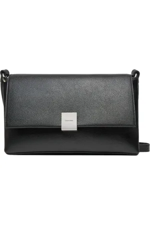 Calvin Klein Taske, Dame, Sort, ONE SIZE, Uld, Sort PU læder skuldertaske