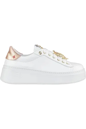 Gio+ Sko, Dame, Hvid, 39 EU, Læder, Hvide sneakers med glamour detaljer