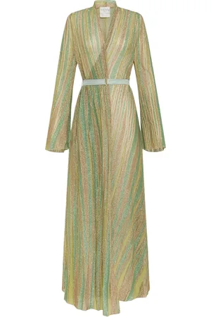 FORTE FORTE Kjole, Dame, Grøn, S, Polyester, Klorofyl Wrap Kjole i Lurex Jersey