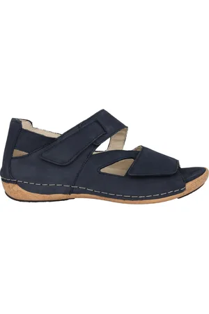 Waldläufer Sko, Dame, Blå, 39 EU, Læder, Blå bred pasform sandal til kvinder