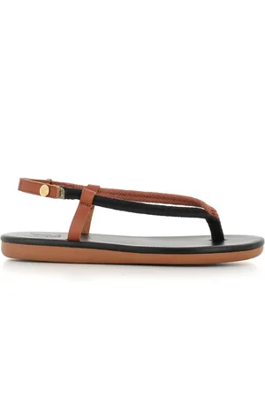 Ancient Greek Sandals Sko, Dame, Sort, 39 EU, Læder, Sorte lædersandaler med rem