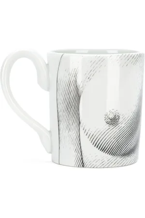 FORNASETTI Home, unisex, Grå, ONE SIZE, Uld, Monokrom Krus Seno