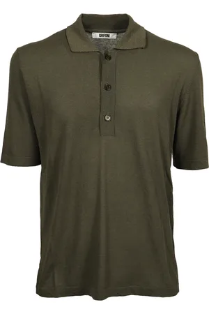 Mauro Grifoni Top, Herre, Grøn, L, Grøn Strikket Polo Skjorte