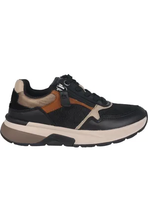 Gabor Sko, Dame, Sort, 40 1/2 EU, Læder, Multifarvet Rullende Sneaker - Sort Mix