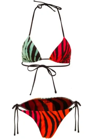 Roberto Cavalli Badetøj, Dame, Flerfarvet, M, Uld, Dyretryk Bikini - Vild Glamour