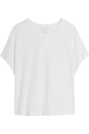 Majestic Top, Dame, Hvid, M, Bomuld, Bomuld Linned T-Shirt Dobbelt Ansigt