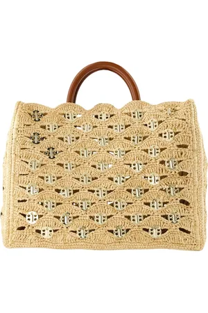 Paco rabanne Taske, Dame, , ONE SIZE, Raphia Disc-Link Tote Bag