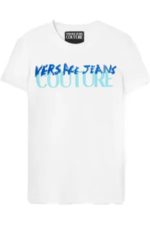 VERSACE Top, Herre, Hvid, S, Bomuld, Institutional Logo Kortærmet Bomuld T-shirt