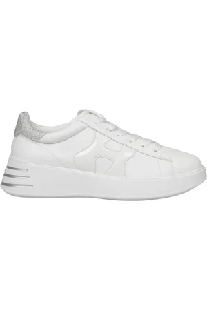 Hogan Sko, Dame, Hvid, 37 1/2 EU, Læder, Nappa Læder Sneakers med Bølget H