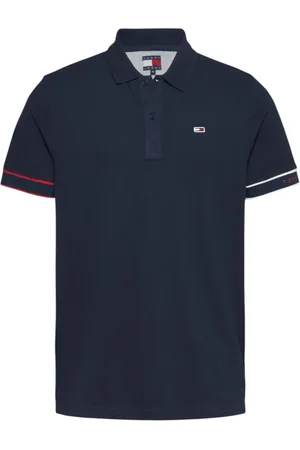Tommy Hilfiger Top, Herre, Blå, L, Bomuld, Bomuldspolo med knappet krave