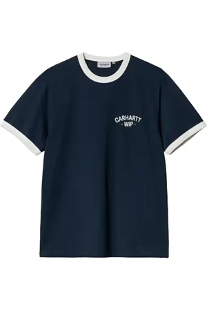 Carhartt Top, Herre, Blå, L, Bomuld, Grafisk Print Ringer T-Shirt