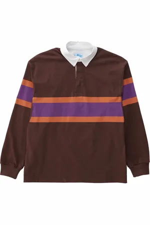 Gramicci Top, Herre, Brun, S, Bomuld, Stribet Rugby Polo Skjorte