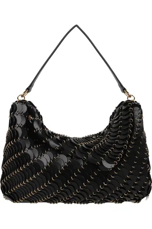 Paco rabanne Taske, Dame, Sort, ONE SIZE, Uld, Skulder taske med runde skiver