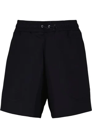 Moncler Shorts, Dame, Blå, S, Bomuld, Bomuld Lige Skåret Logo Lomme Snøre