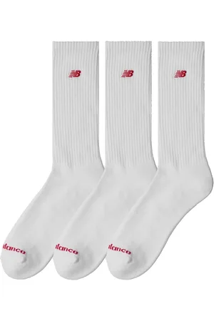 New Balance Undertøj, Herre, Hvid, M, Bomuld, Logo Patch Crew Sokker 3-Pakke Hvid