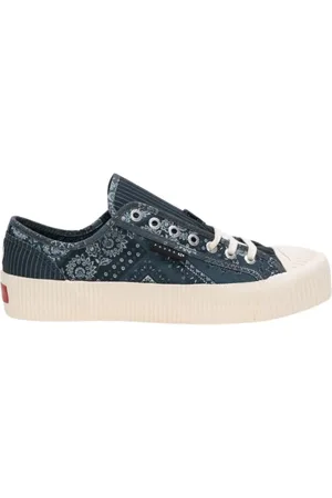 Superga Sko, Herre, Blå, 41 EU, Bomuld, Mønstrede Sneakers Samarbejde af Paura