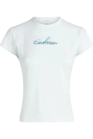 Calvin Klein Top, Dame, Hvid, XS, Hvid SS Slim T-shirt