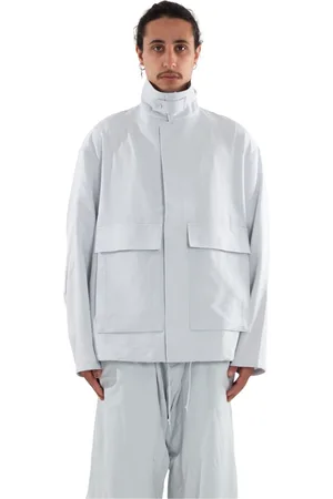 Y-3 Jakke, Herre, Hvid, M, Cargo Coach Track Jacket i Clgrey