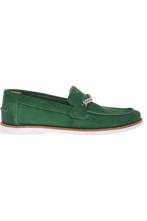 BALDININI Sko, Dame, Grøn, 38 EU, Suede, suede loafer
