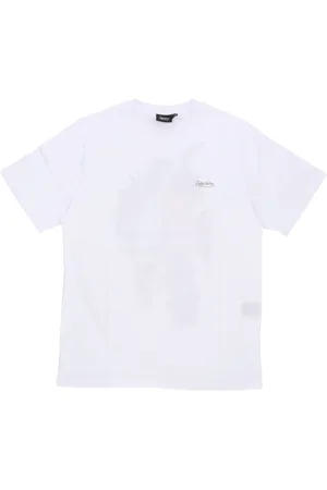 DOLLY NOIRE Top, Herre, Hvid, M, Bomuld, Hvid kortærmet T-shirt med print