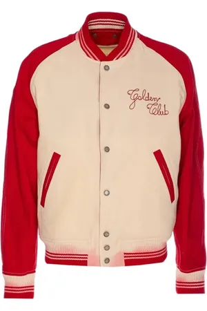 Golden Goose Jakke, Herre, , L, Broderet Bomberjakke med Trykknaplukning