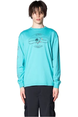 UNDERCOVER Top, Herre, Blå, XL, Bomuld, Turkis T-shirt med levende stil