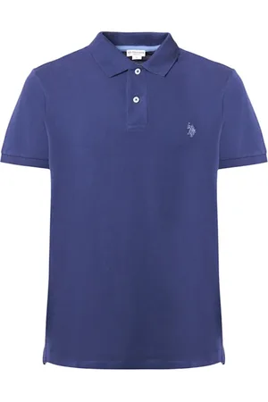 U.S. Polo Assn. Top, Herre, Blå, 2XL, Bomuld, Bomuldspolo med knappet krave