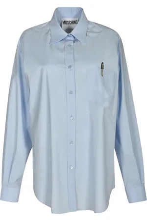 Moschino Bluser & Skjorter, Dame, Blå, M, Uld, Stilfulde Skjorter Kollektion