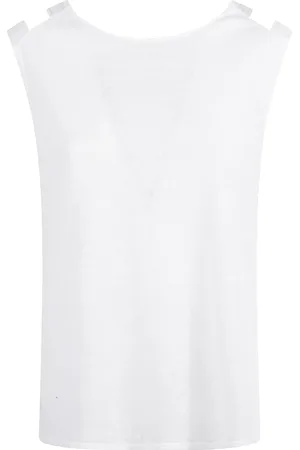 KANGRA CASHMERE Top, Dame, Hvid, XS, Linned, Hvid Linned Top Fremstillet i EU