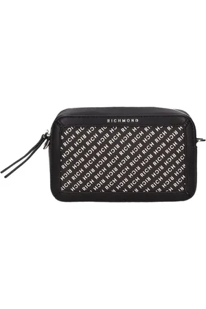 John Richmond Taske, Dame, Sort, ONE SIZE, Uld, Logo Contrast Clutch med lynlåslukning