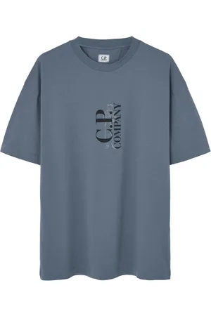 C.P. Company Top, Herre, Blå, L, Blåt trykt skjorte