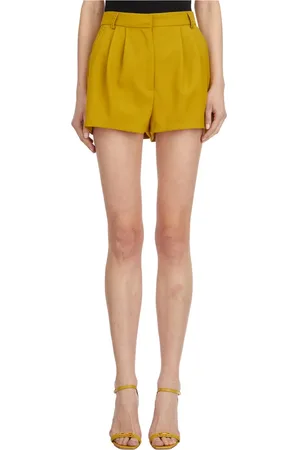 Elisabetta Franchi Shorts, Dame, Gul, M, Uld, Stilfuld uldblandet jakke med syninger