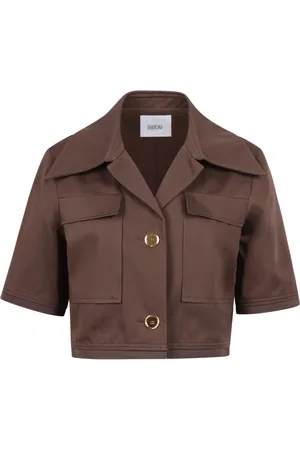 Patou Jakke, Dame, Brun, M, Bomuld, Bomuld Gabardine Kort Jakke